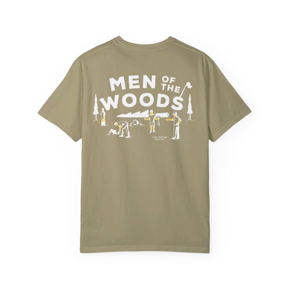 khaki back men of the woods golf tshirt